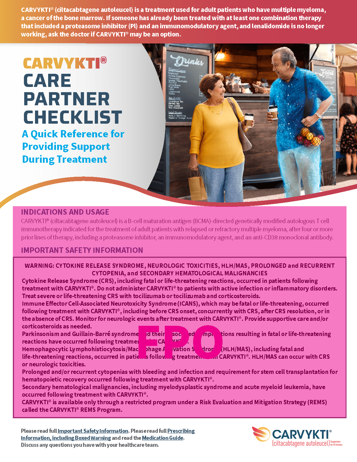 CARVYKTI® care partner checklist 