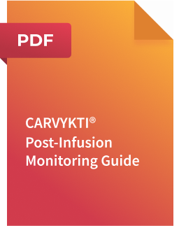 CARVYKTI® Post-Infusion Monitoring Guide, PDF thumbnail