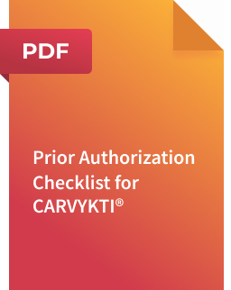 Prior Authorization Checklist for CARVYKTI®, PDF thumbnail